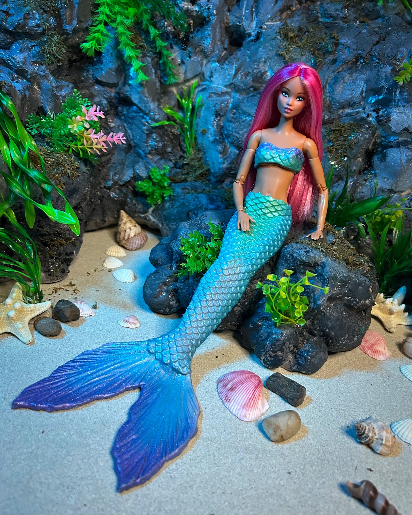 « Ariel live action » silicone mermaid tail for doll (doll not included)