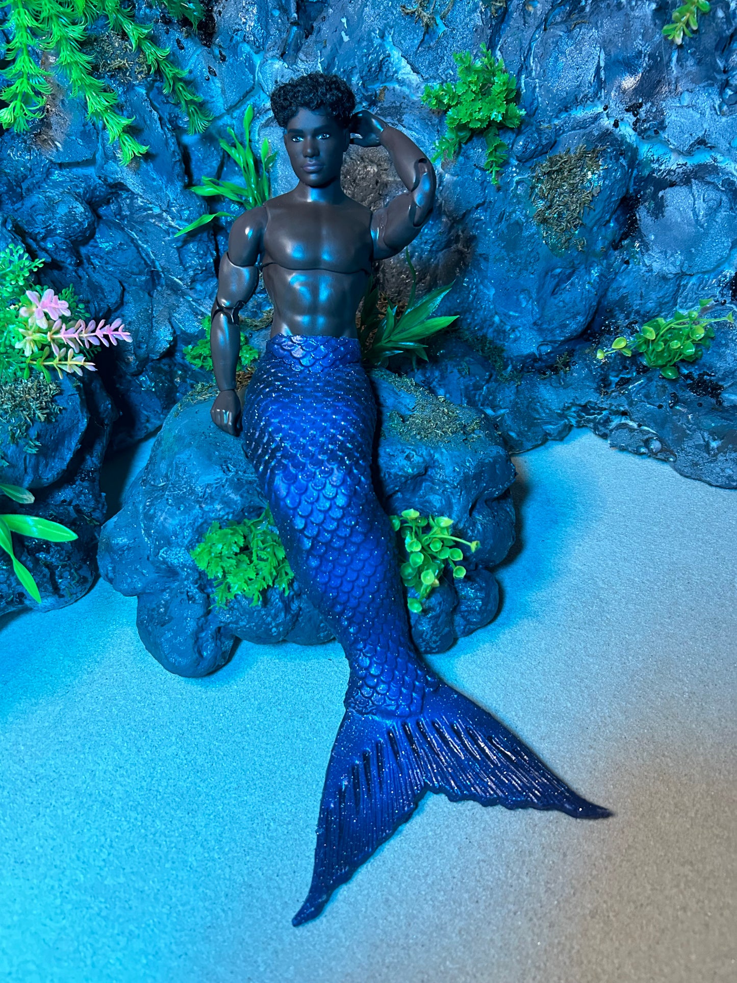 « Zebra Eclipse » silicone mermaid tail for doll (doll not included)