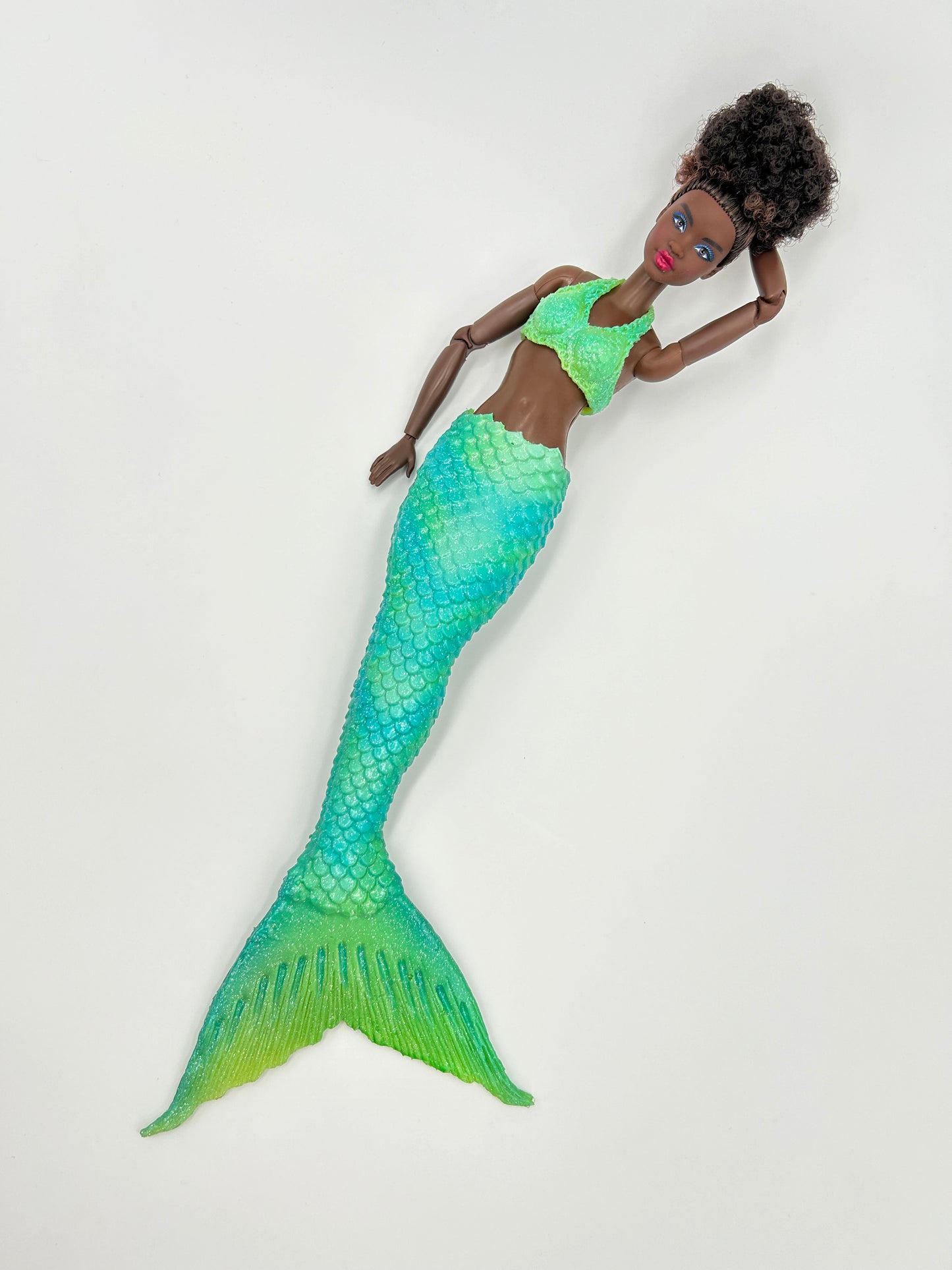 « Zebra Eclipse » silicone mermaid tail for doll (doll not included)