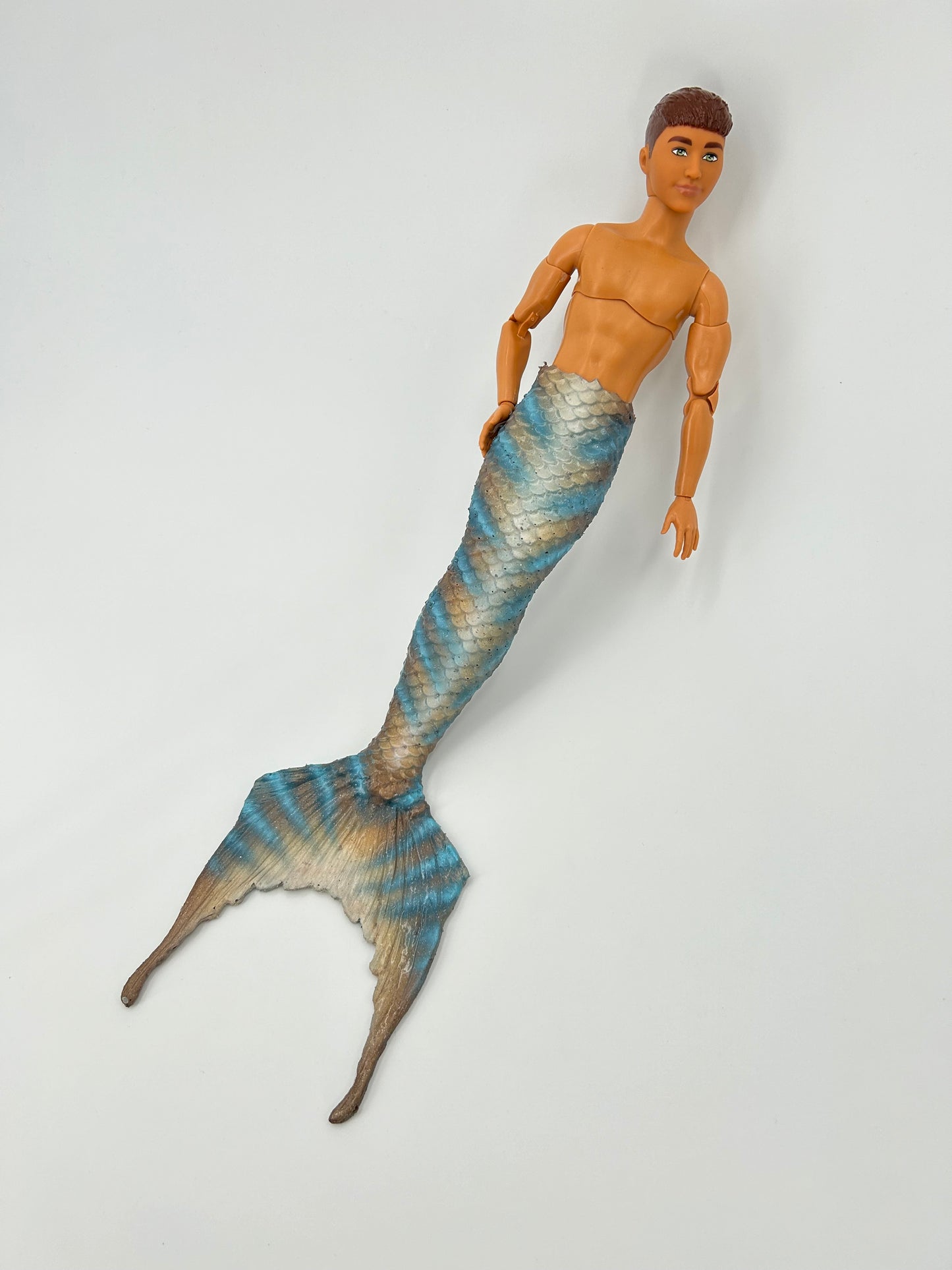 « Zebra Tim » silicone mermaid tail for doll (doll not included)