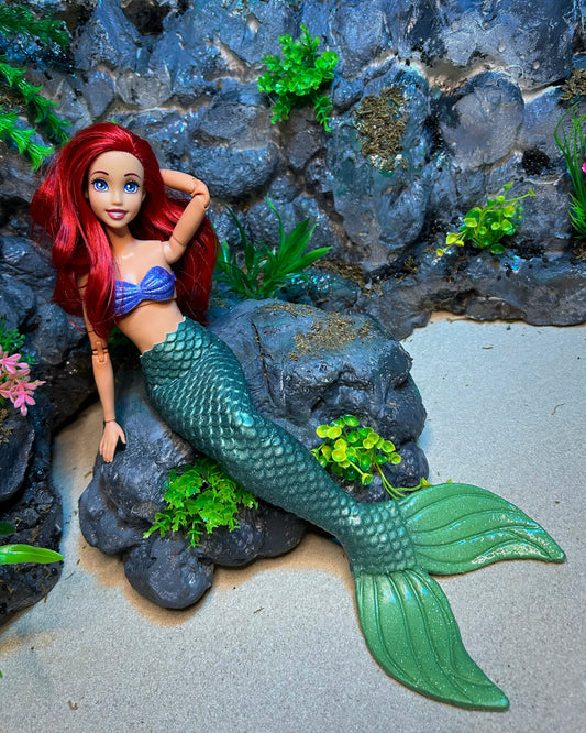 « Ariel » silicone mermaid tail for doll (doll not included)