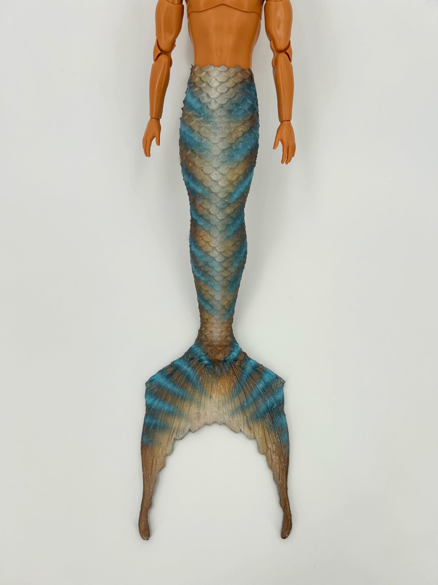 « Zebra Tim » silicone mermaid tail for doll (doll not included)