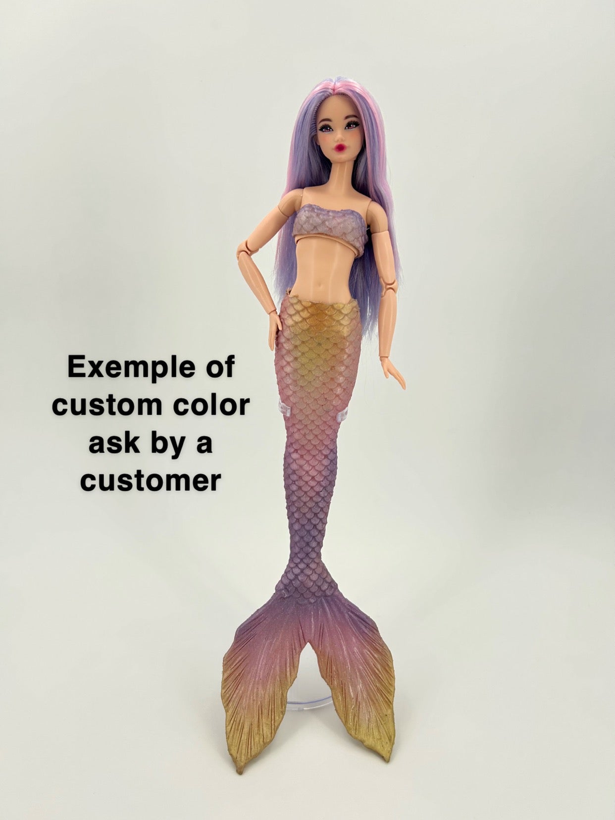 « Ariel live action » silicone mermaid tail for doll (doll not included)