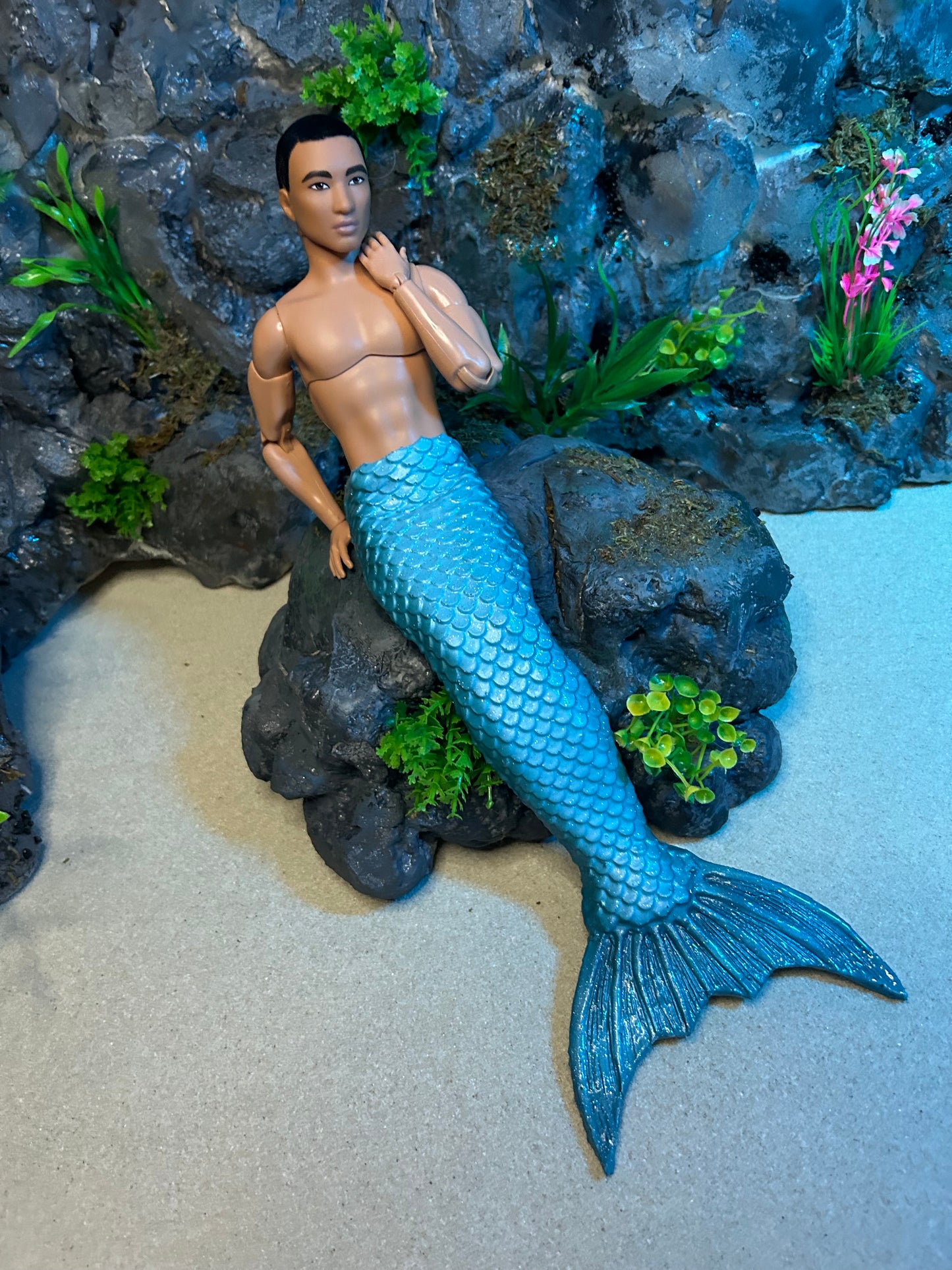 « Triton » silicone mermaid tail for doll (doll not included)