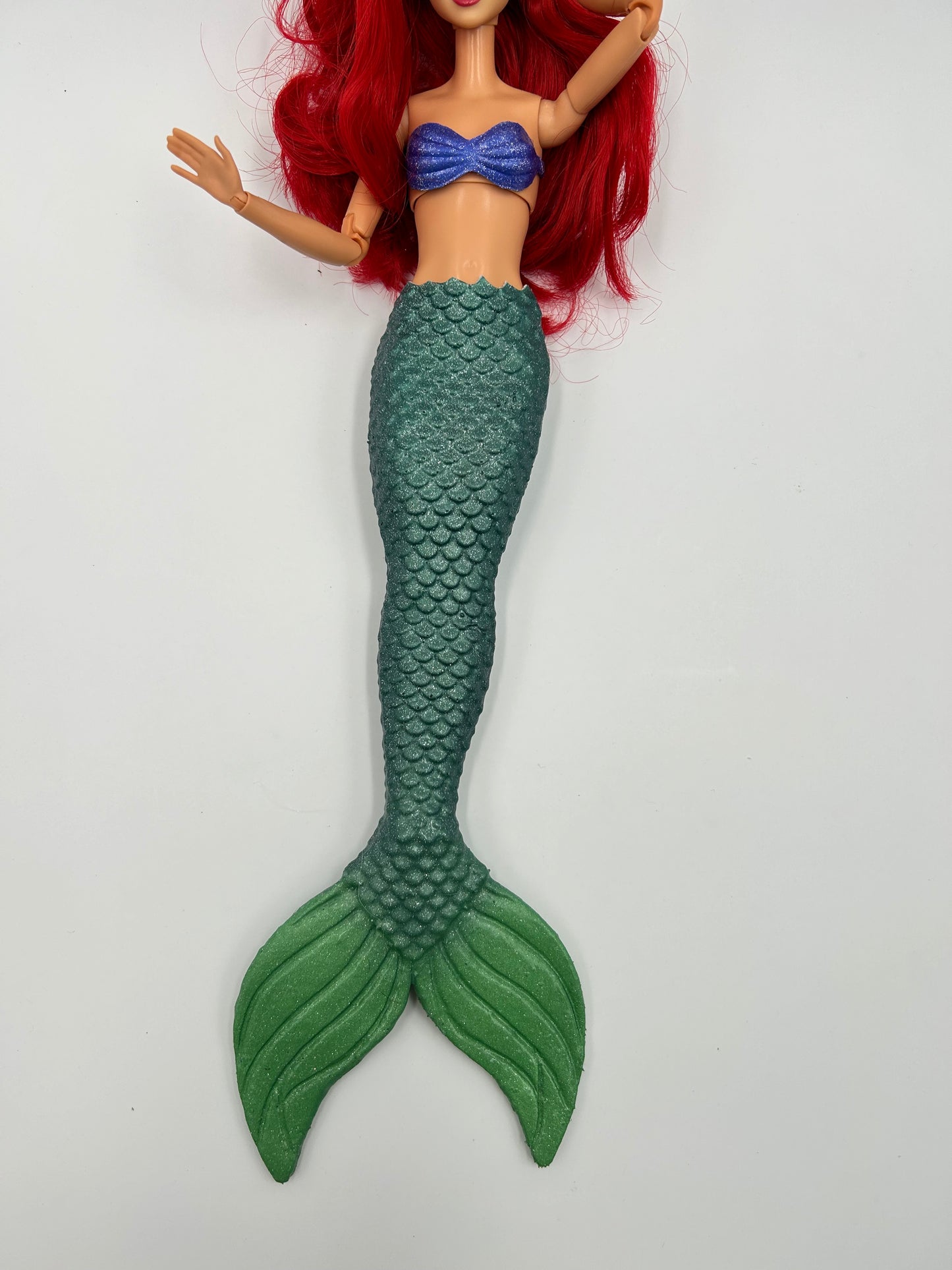 Ariel silicone mermaid tail for doll (doll not included)