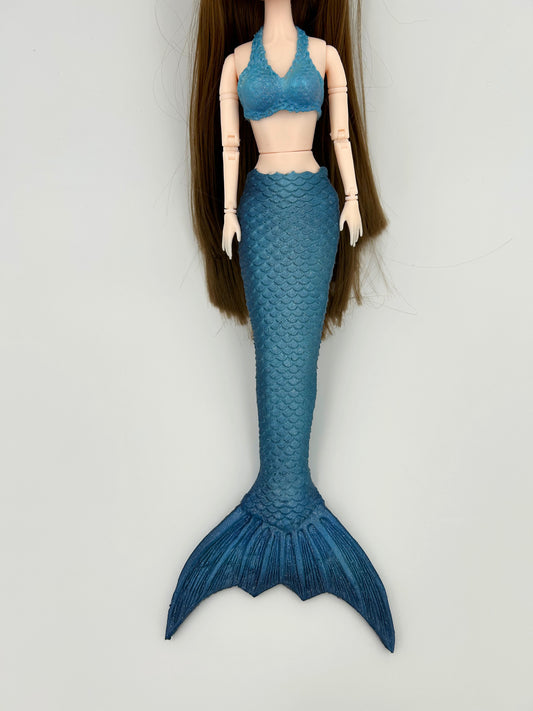 Zac silicone mermaid tail and bra for doll (doll not included)