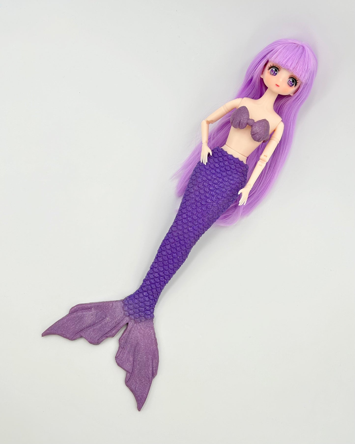Mermaid Melody silicone mermaid tail and bra for doll (doll not included)