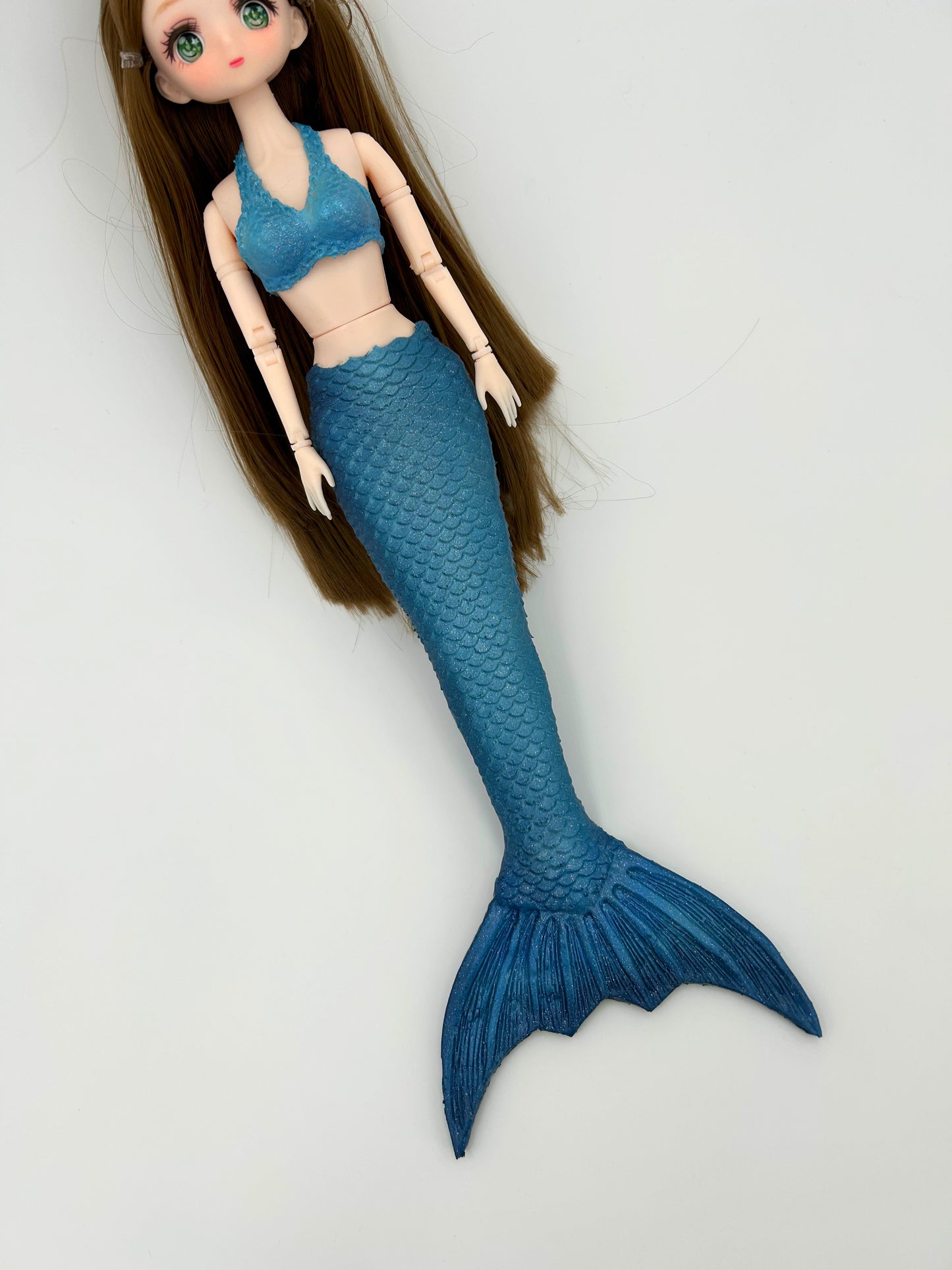 Zac silicone mermaid tail and bra for doll (doll not included)