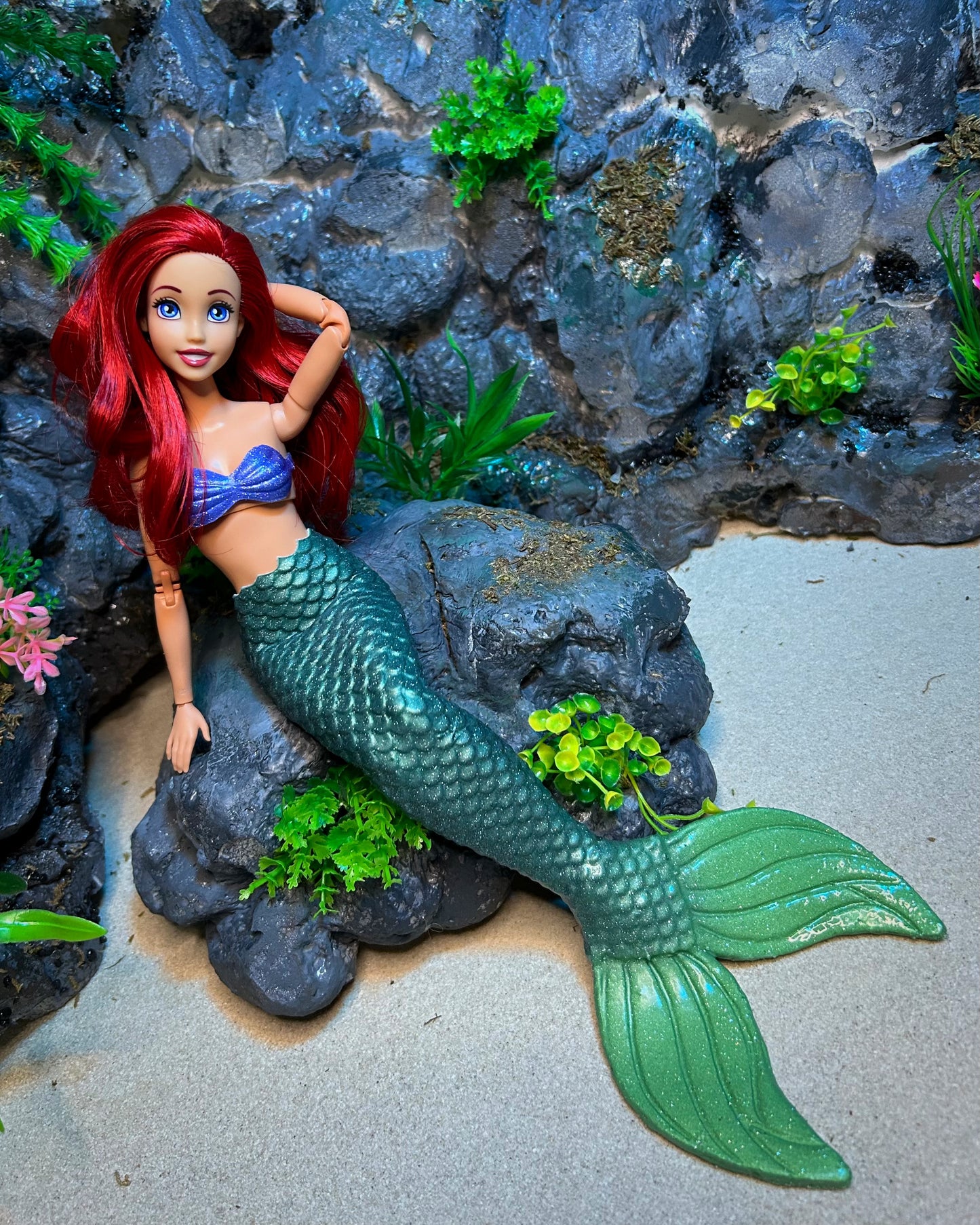 Ariel silicone mermaid tail for doll (doll not included)