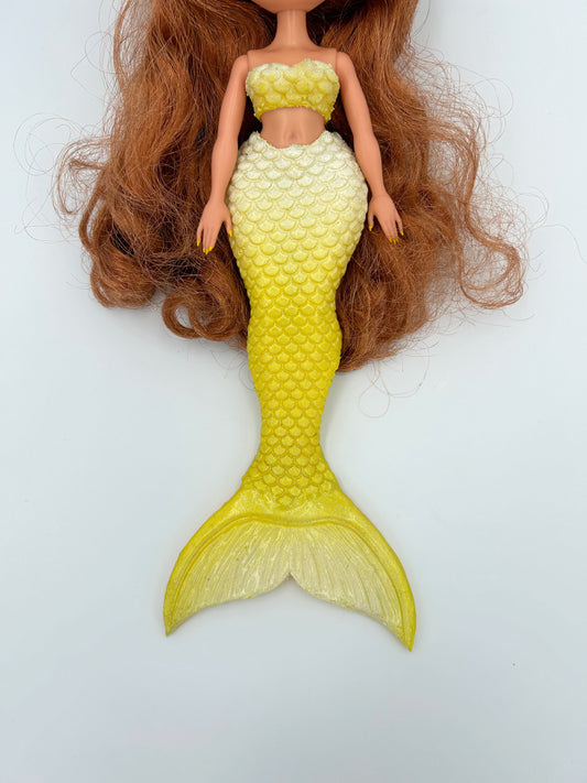 Whale silicone mermaid tail and bra for doll (doll not included)