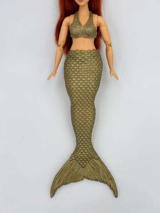 Charmed silicone mermaid tail and bra for doll (doll not included)