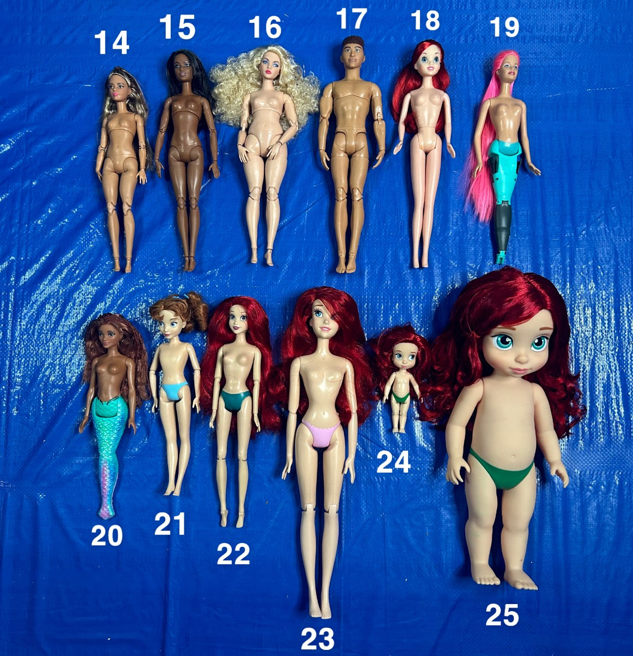 Ariel silicone mermaid tail for doll (doll not included)
