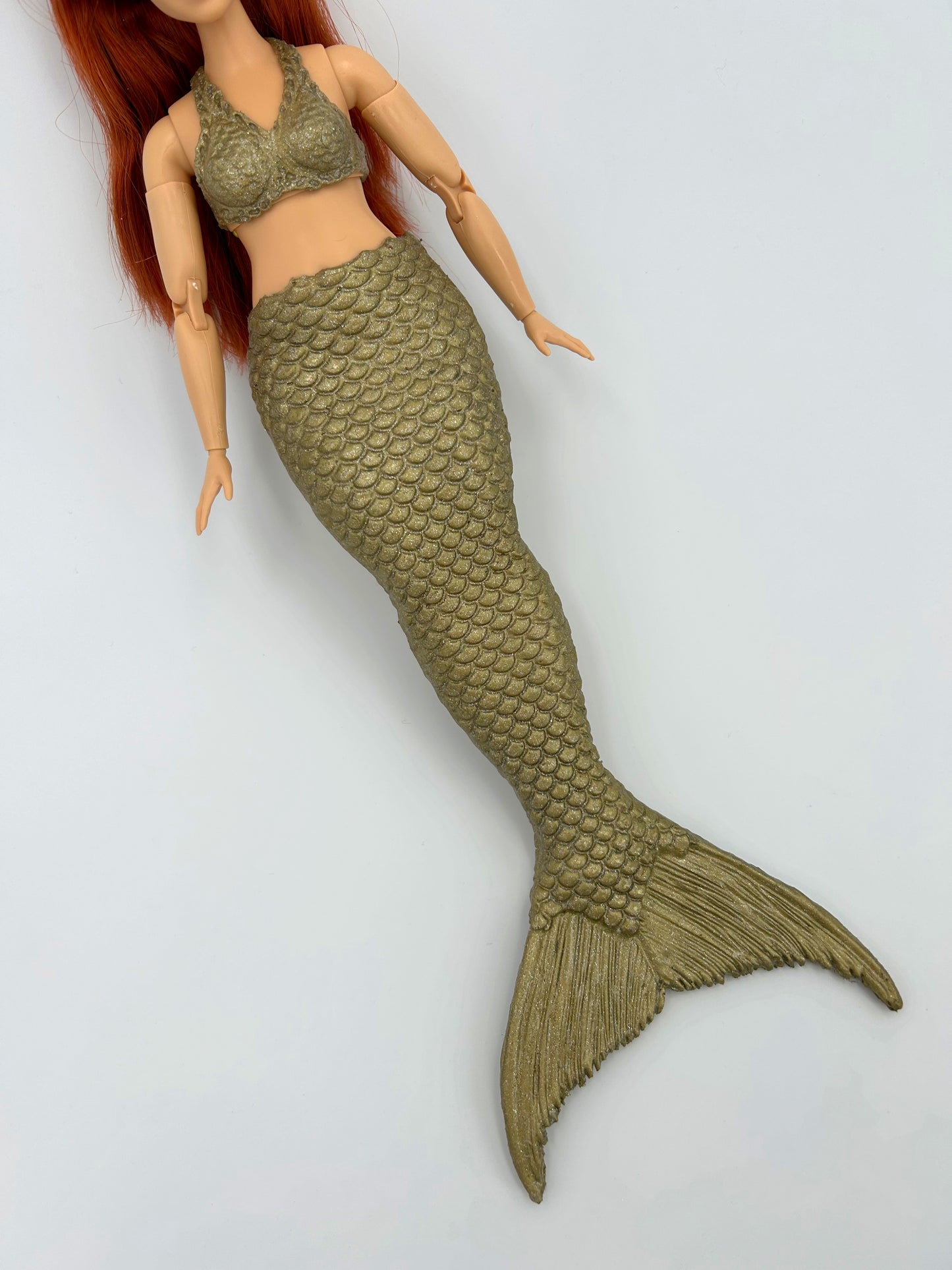 Charmed silicone mermaid tail and bra for doll (doll not included)