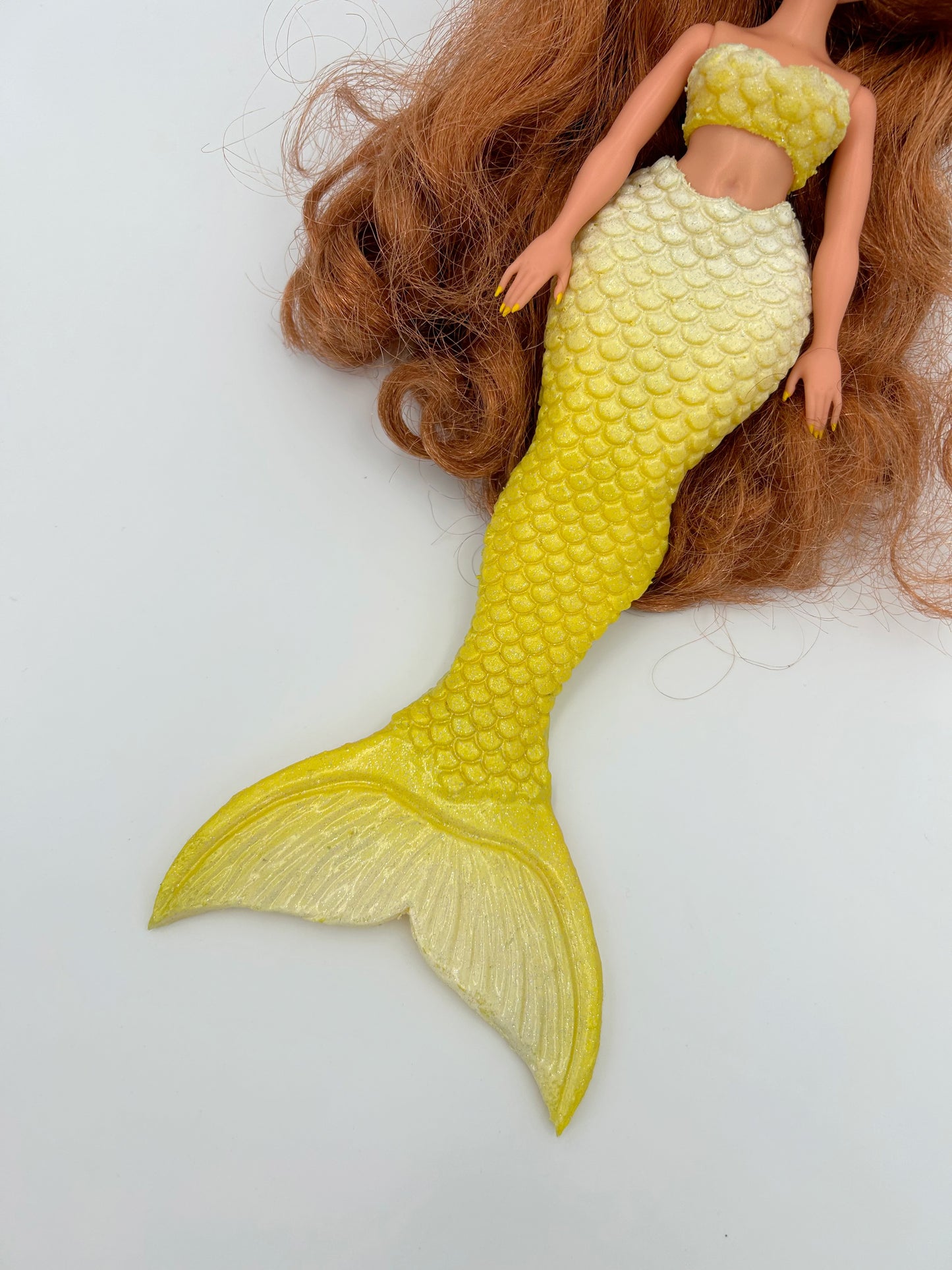 Whale silicone mermaid tail and bra for doll (doll not included)