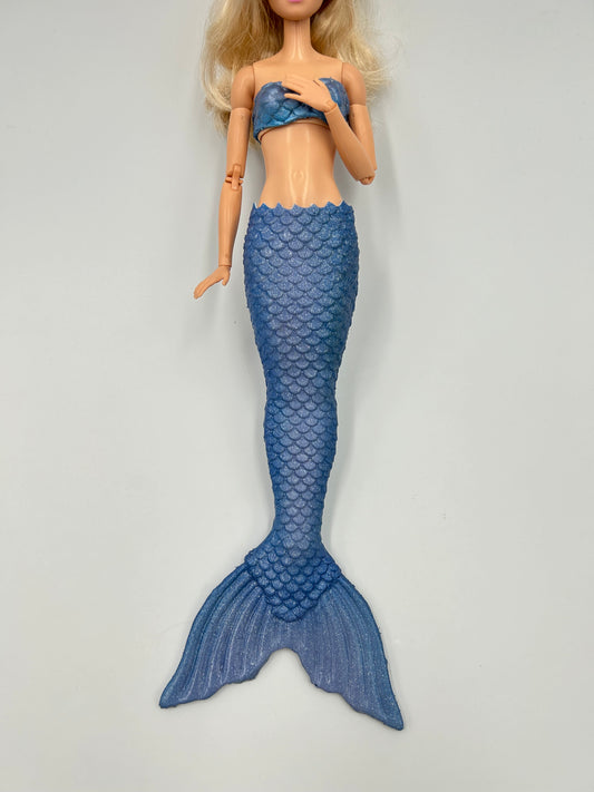 Destine silicone mermaid tail and bra for doll (doll not included)