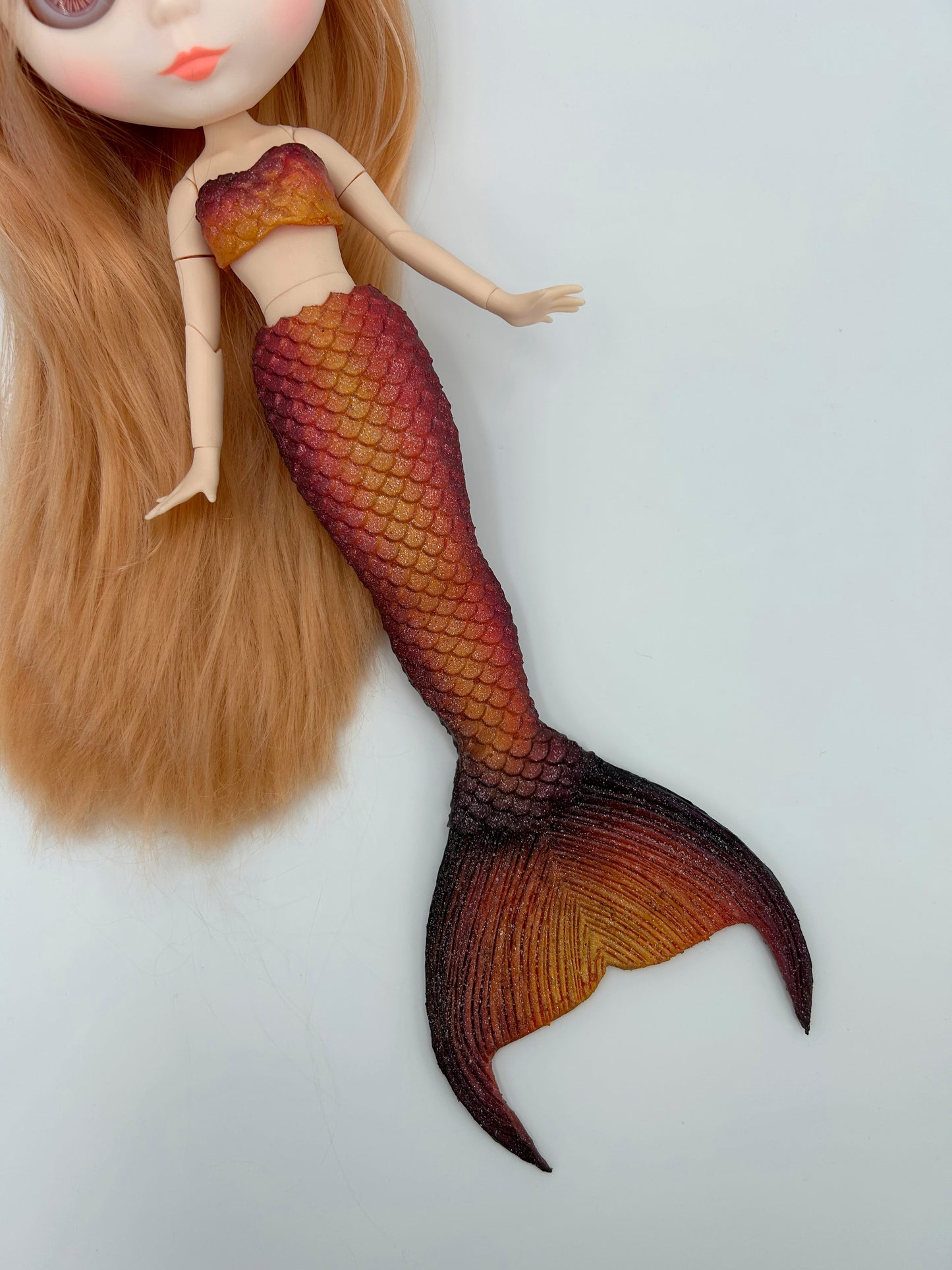 Splash silicone mermaid tail and bra for doll (doll not included)